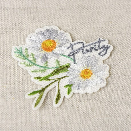 Patch thermocollant marguerites - purity - (prix à la pièce)