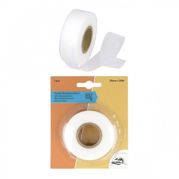 Bobine de 20m d'ourlets rapides thermocollants de 20mm de large (prix pour la bobine)