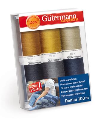 Set de fils Gütermann - Spécial denim - 6 bobines (prix pour le set)