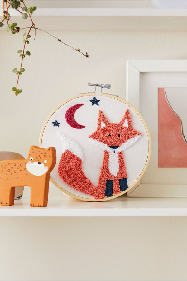 Kit punch needle "petit renard" de marque DMC  - kit complet  (prix pour l'ensemble)