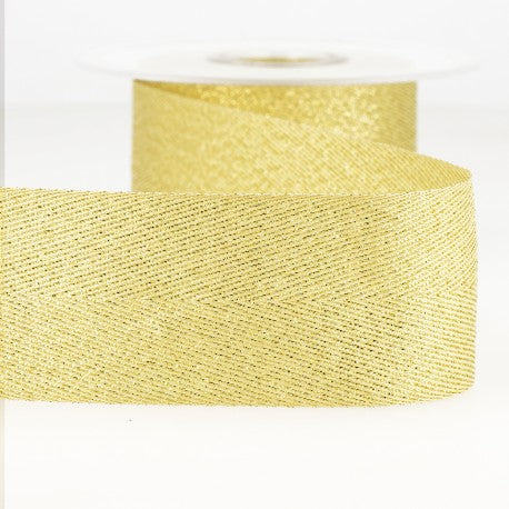 Rubans chevrons irisés de 15mm - Argent et Or (prix au mètre)
