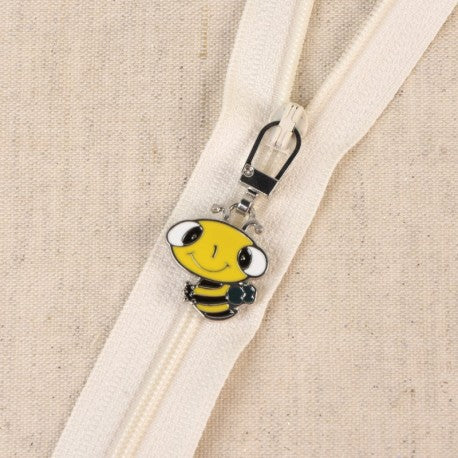 Décorations pour curseur de fermeture éclair abeille (prix à la pièce)